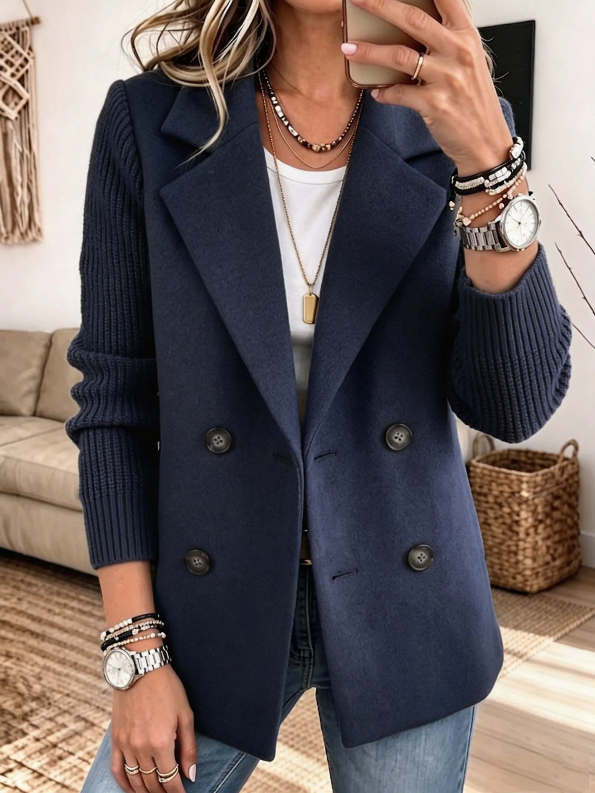 Carla | Blazer Elegante con Maniche a Maglia