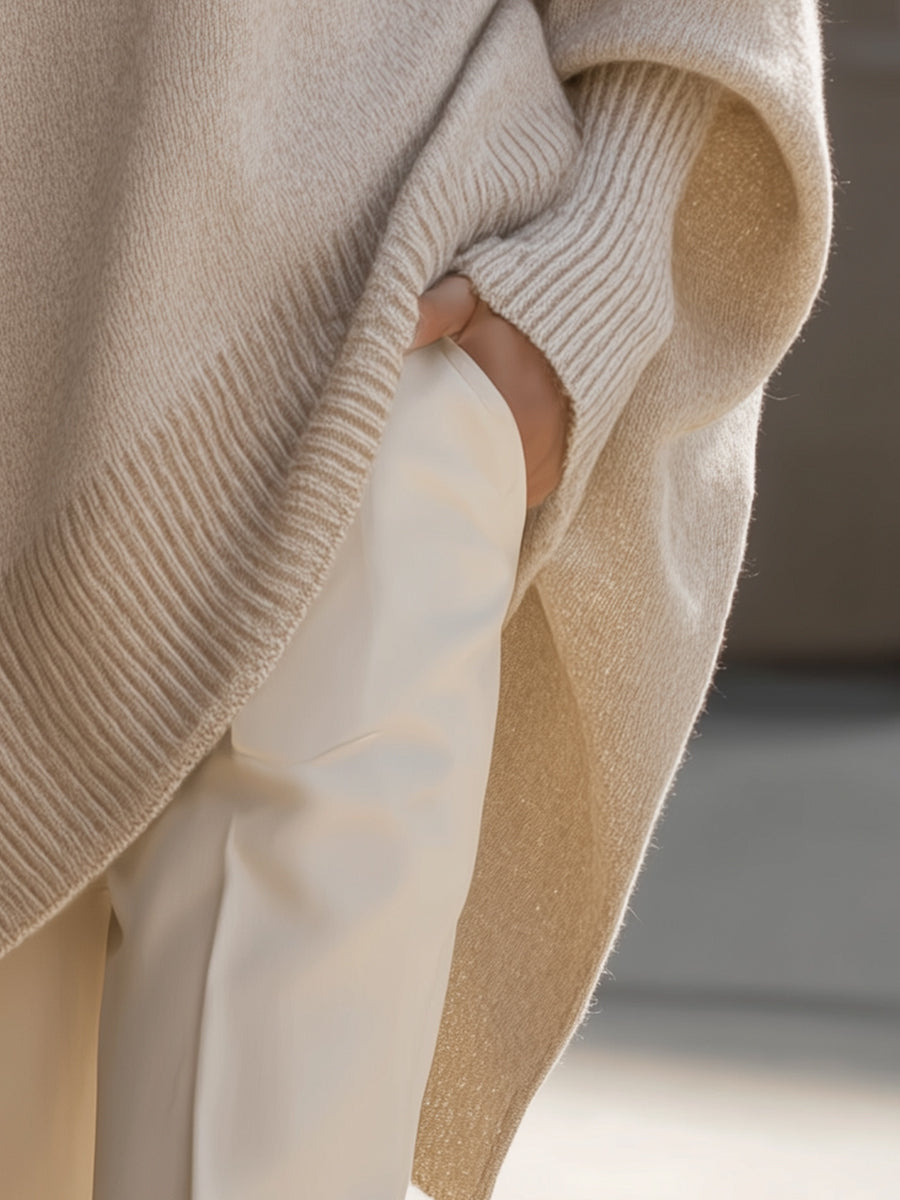 Jennifer | Maglione Oversize Drappeggiato con Collo Largo