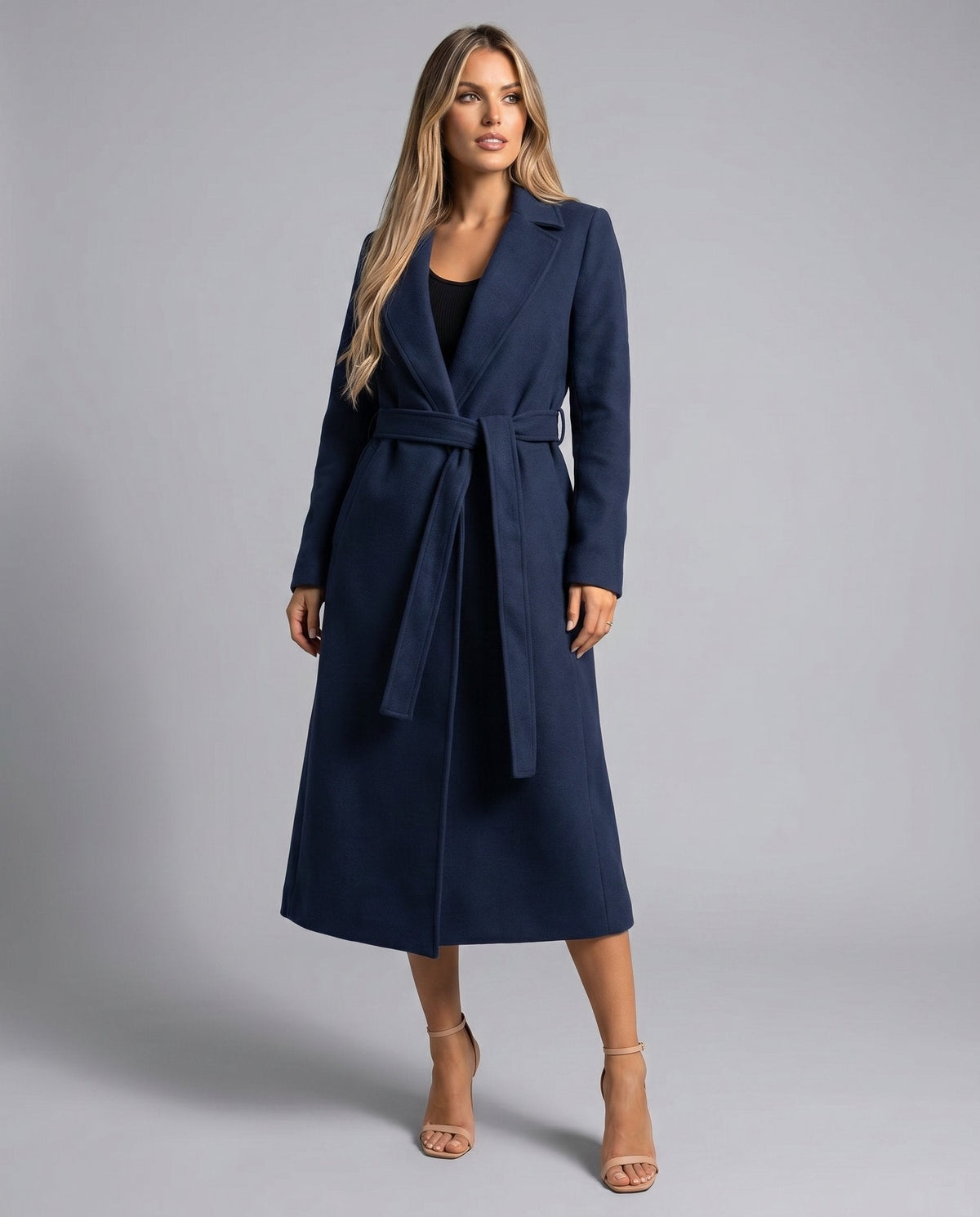 Josie | Cappotto lungo con cintura e revers