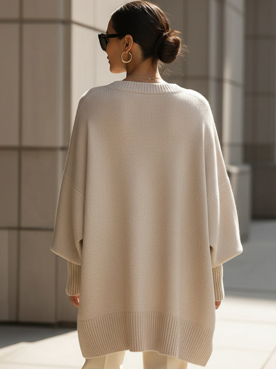 Jennifer | Maglione Oversize Drappeggiato con Collo Largo