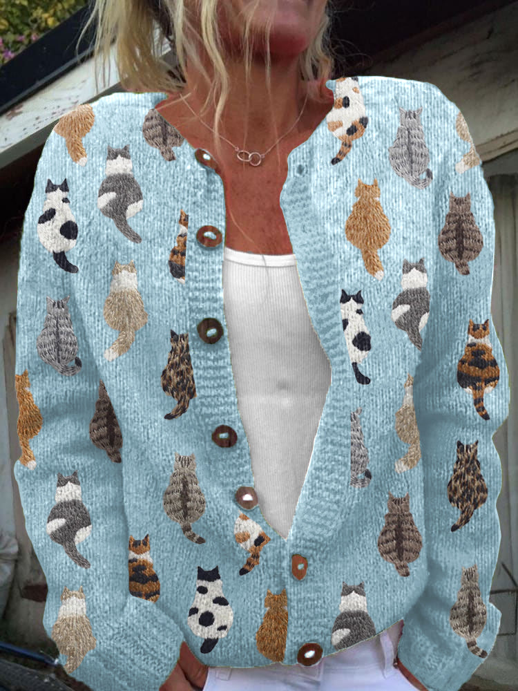 Charlotte™ | Cardigan con Stampa di Gatti Confortevole