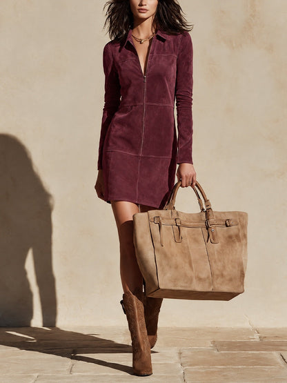 Eugenia | Abito Mini in Suede