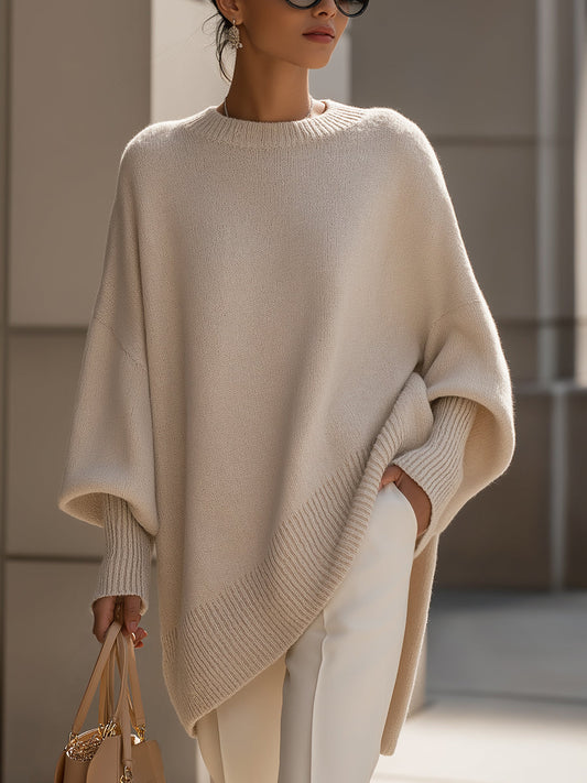 Jennifer | Maglione Oversize Drappeggiato con Collo Largo