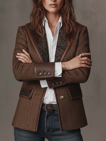 Giselda | Blazer a Pannelli Stampa Chevron
