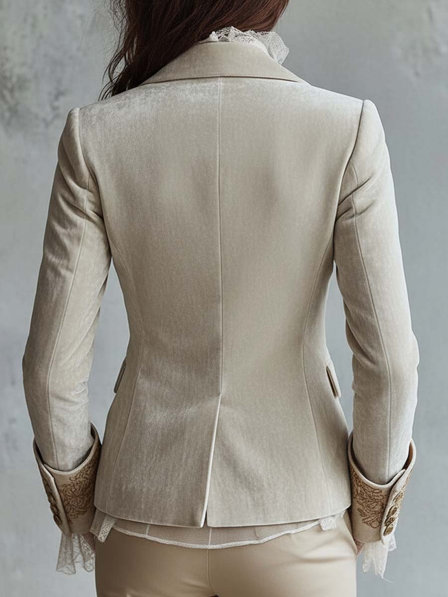 Constance | Blazer Ivoire Ricamato Tailleur