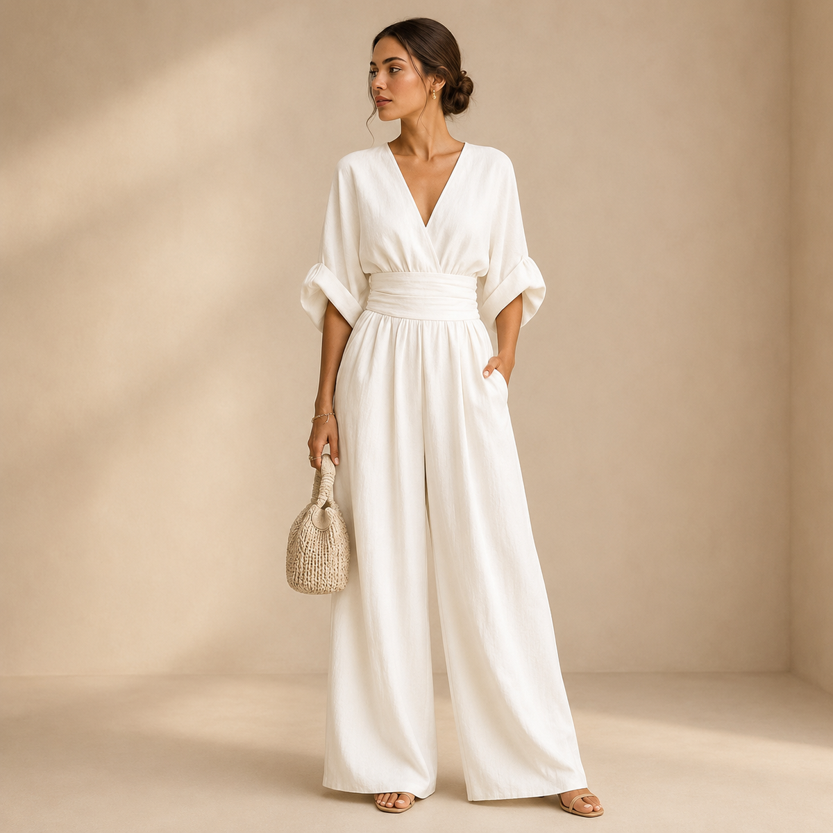 Ismenia | Tuta elegante con scollo a incrocio