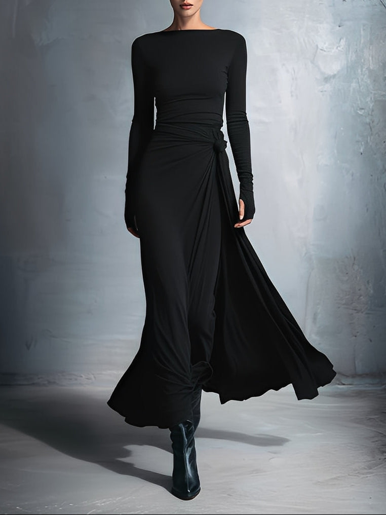 Naomie | Abito Maxi con Nodo Laterale