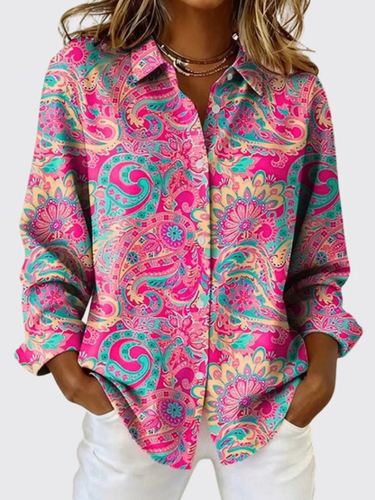 Katarina™ | Blusa Button-Up con Stampa Paisley