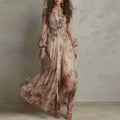 Amelia | Vestito Maxi Floreale Vintage a Vita Alta