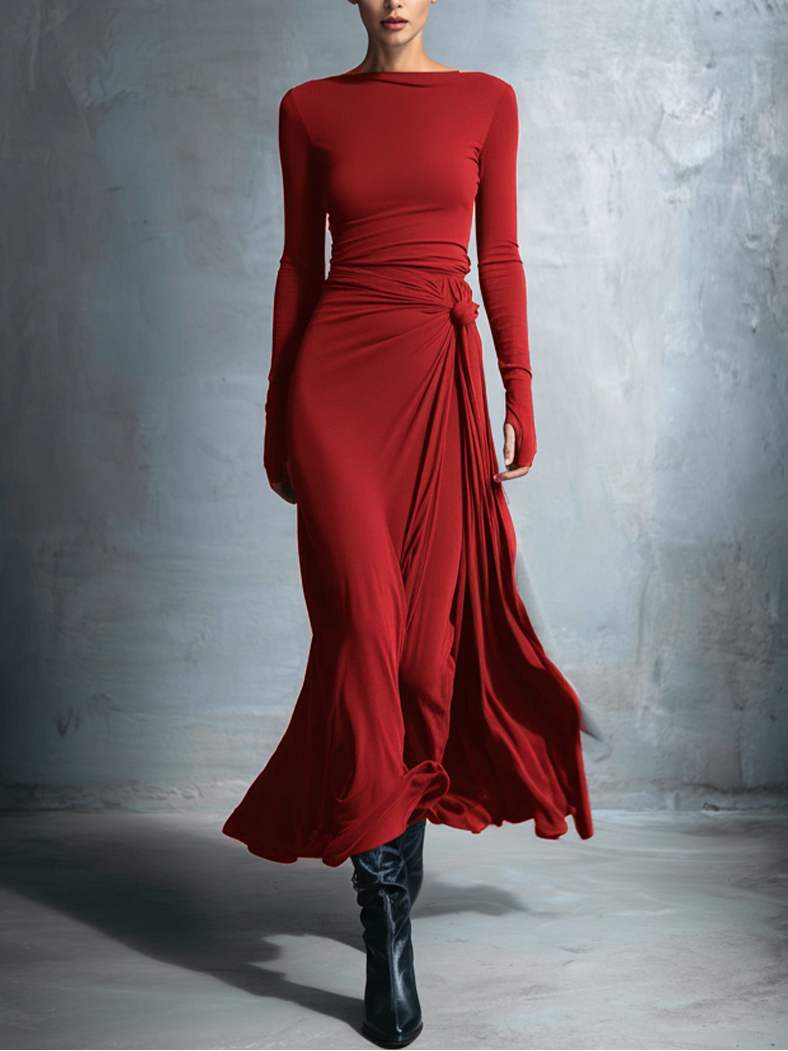 Naomie | Abito Maxi con Nodo Laterale