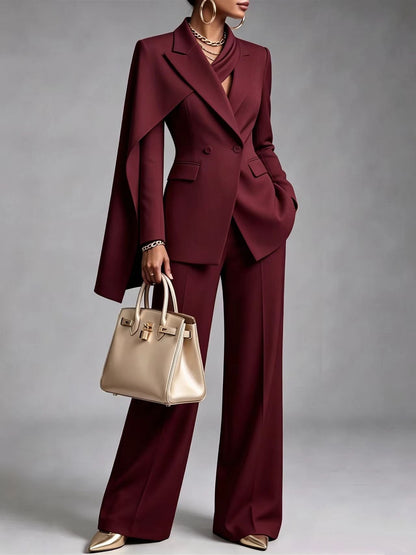 Nicol | Completo Blazer con Mantella Asimmetrica e Pantaloni