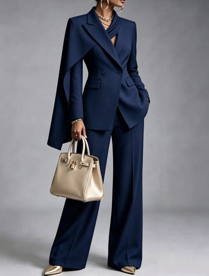 Nicol | Completo Blazer con Mantella Asimmetrica e Pantaloni
