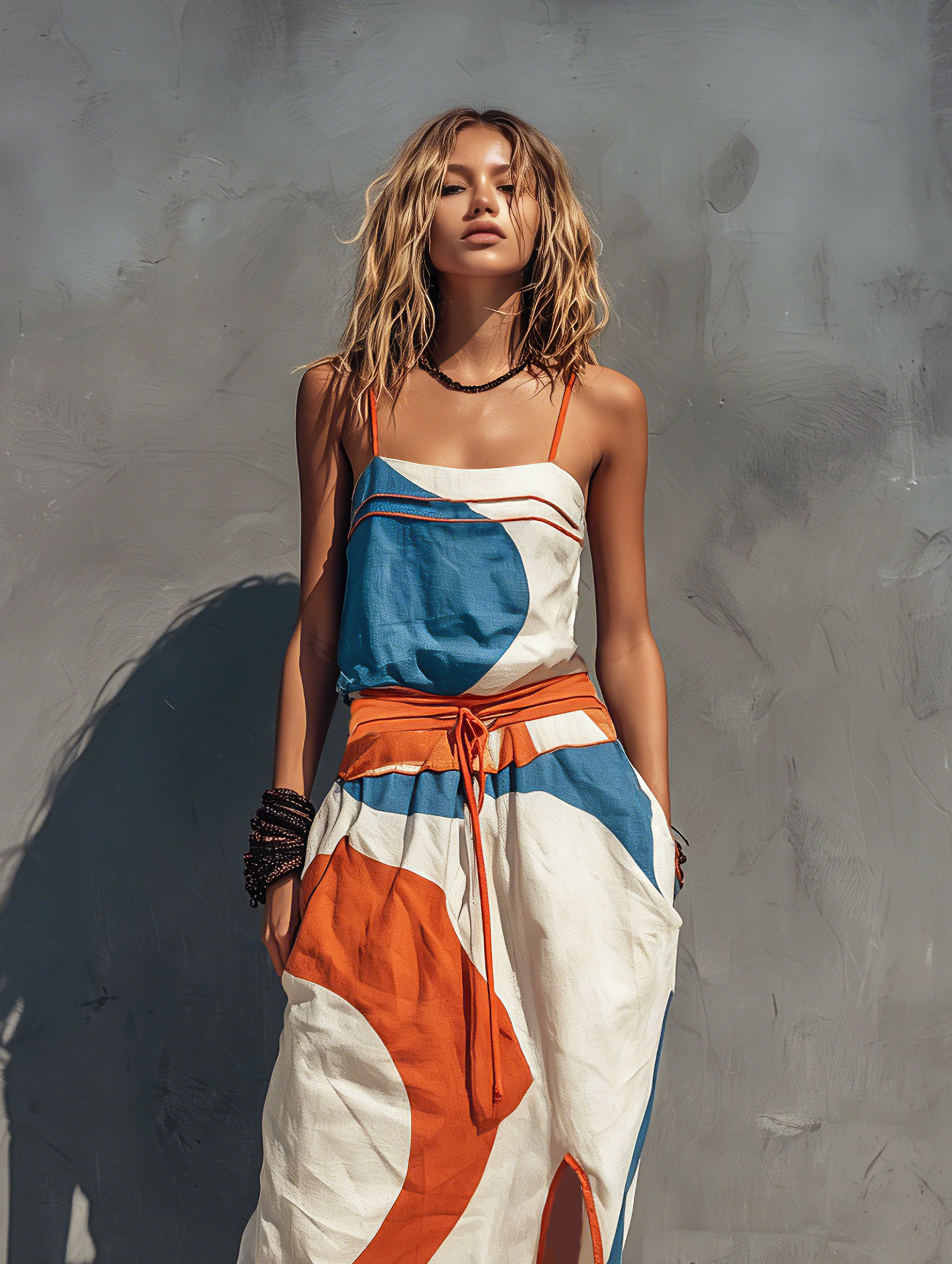Abito Maxi Senza Maniche in Lino Minimalista per Donna -