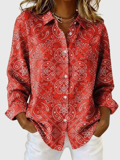 Katarina™ | Blusa Button-Up con Stampa Paisley