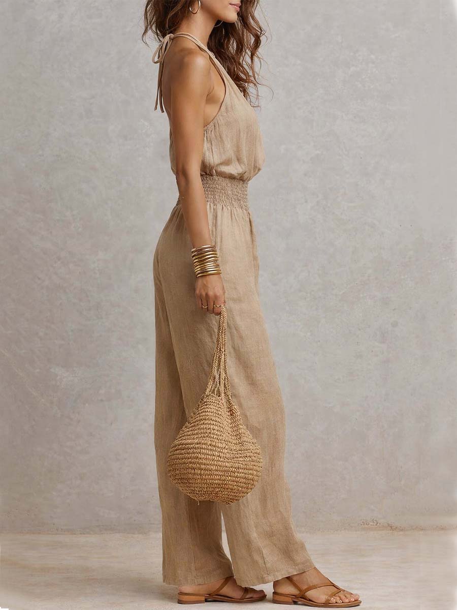 VALERIA | Tuta con Scollatura Halter e Gamba Lunga