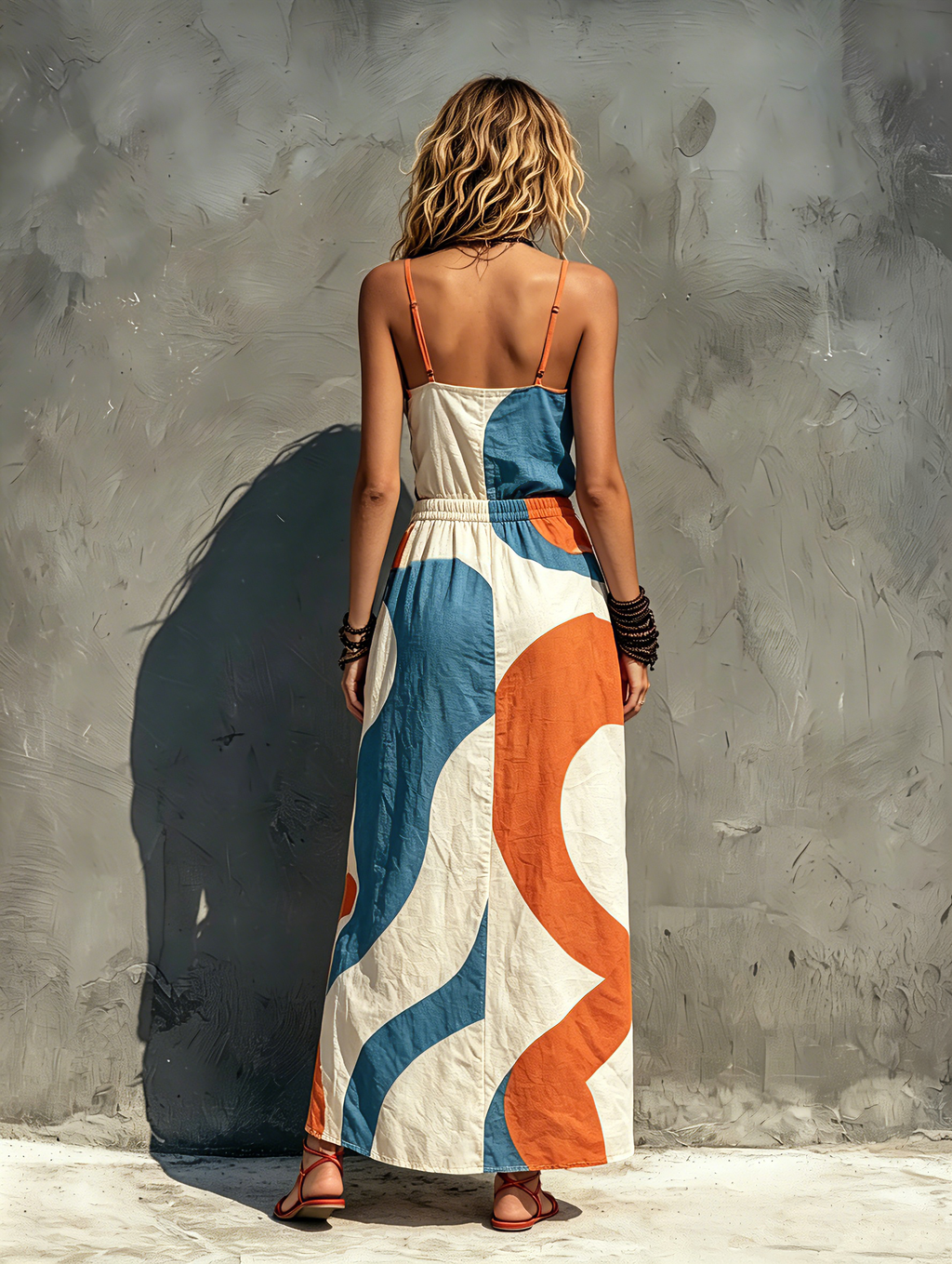Abito Maxi Senza Maniche in Lino Minimalista per Donna -