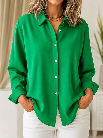 Marguerite™ | Blusa Classica in Tessuto Uniforme con Bottoni Frontali