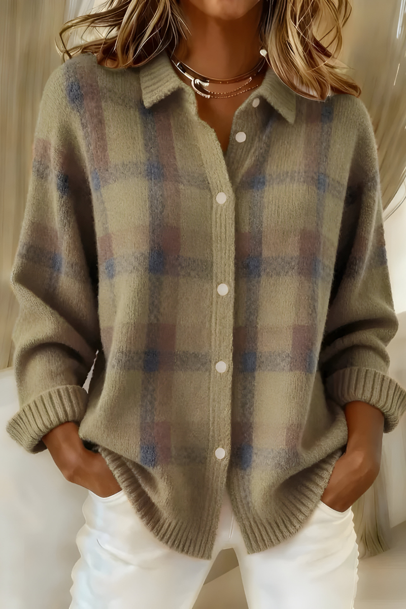 Caterina | Cardigan a Quadri