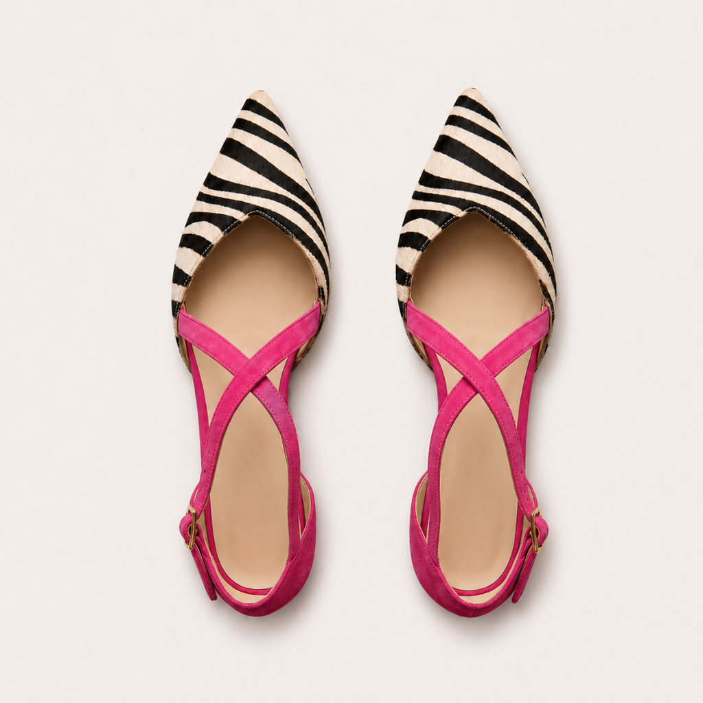 Vanessa – Ballerine con Cinghie Incrociate Bicolori