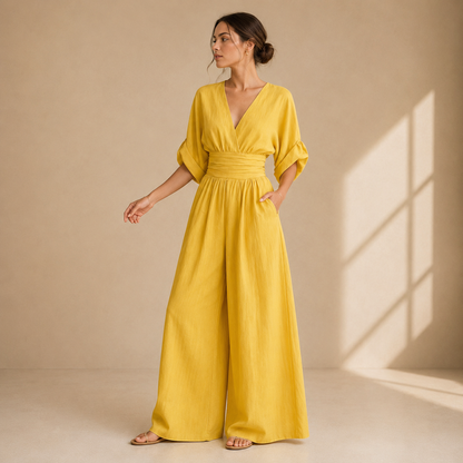 Ismenia | Tuta elegante con scollo a incrocio