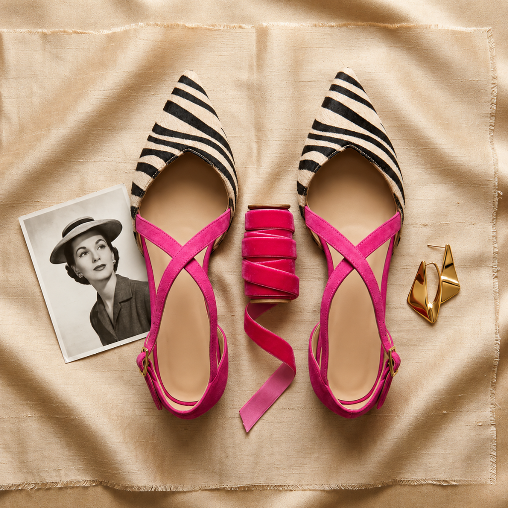 Vanessa – Ballerine con Cinghie Incrociate Bicolori
