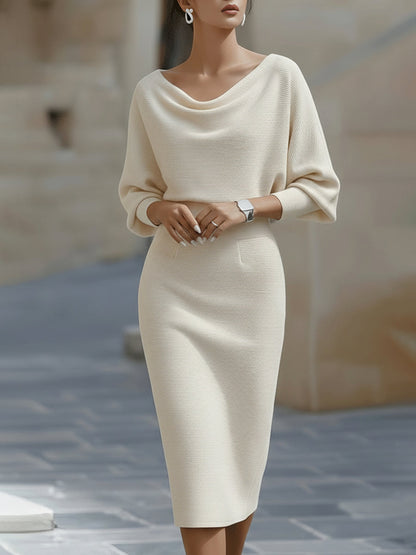Alice | Vestito midi drappeggiato bianco