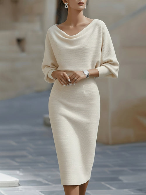 Alice | Vestito midi drappeggiato bianco
