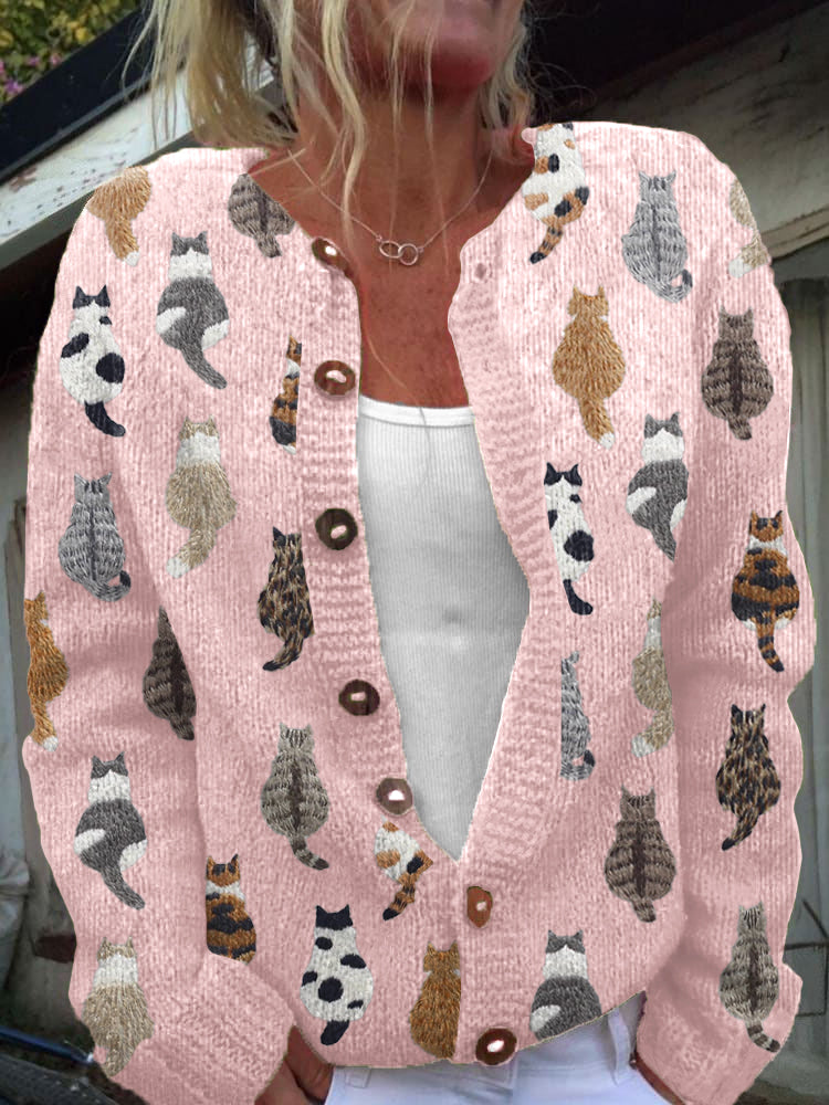 Charlotte™ | Cardigan con Stampa di Gatti Confortevole