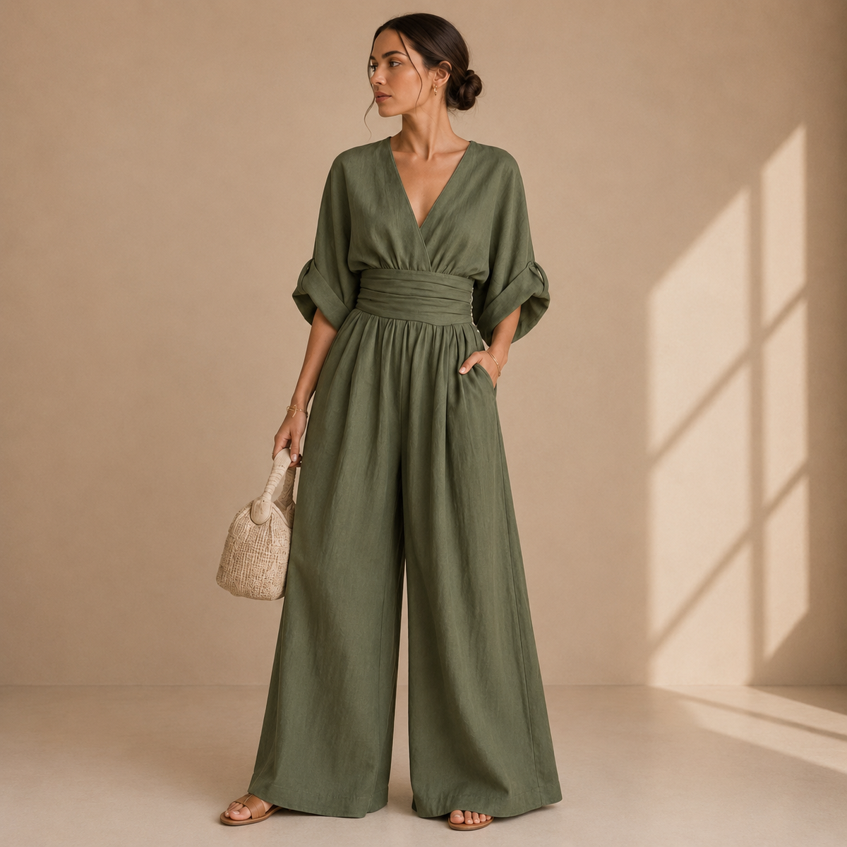Ismenia | Mono Elegante con Scollatura Incrociata