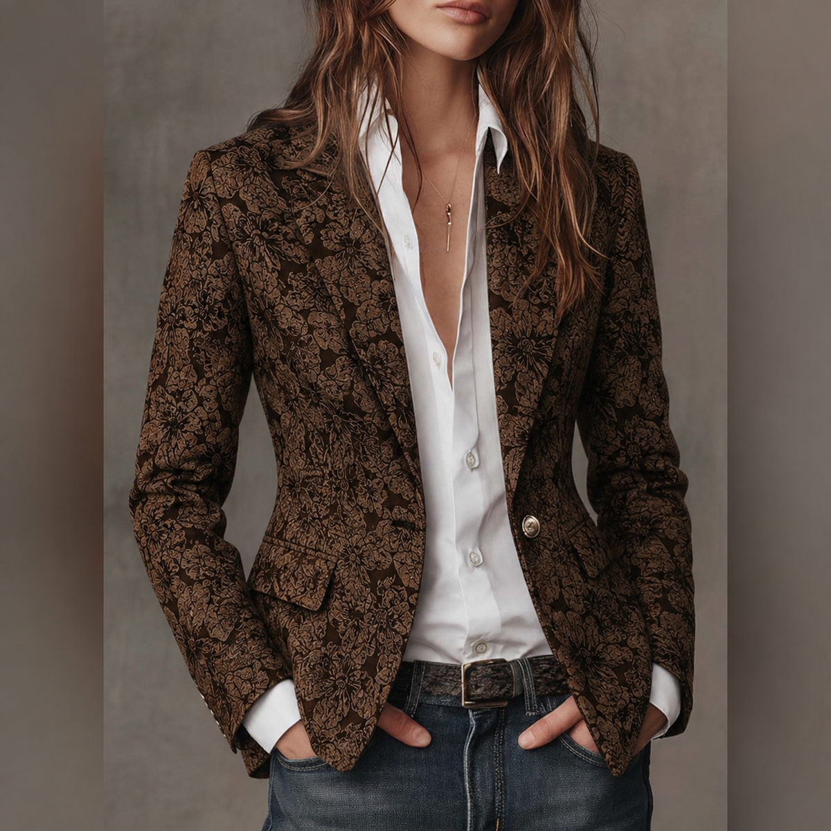 Estelle | Blazer Jacquard Cachemire Regolato