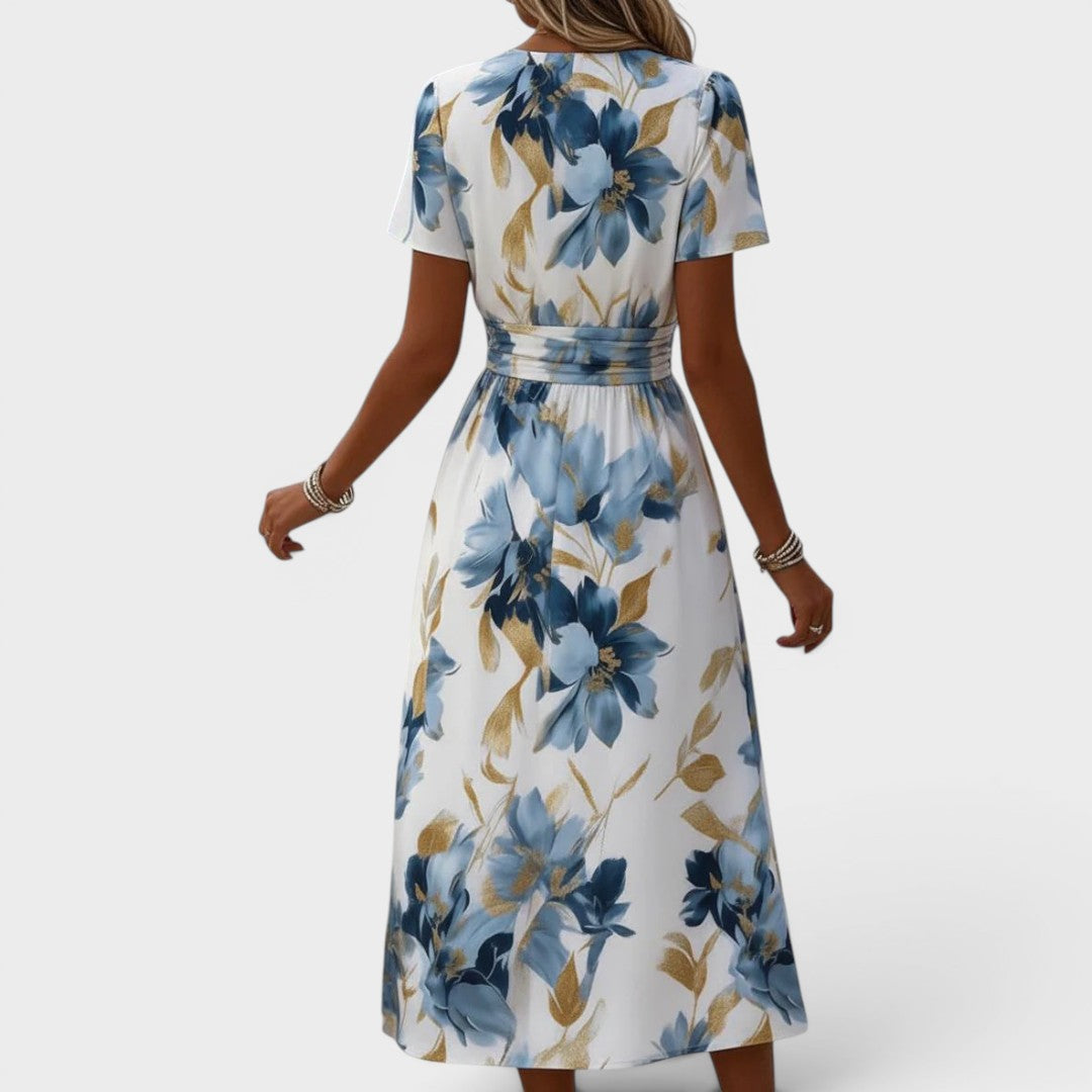 Elara | Vestito Midi con Maniche a Fiori