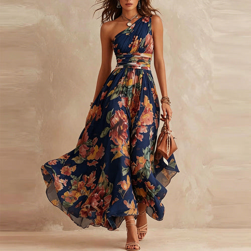 Aurora | Vestito asimmetrico a fiori