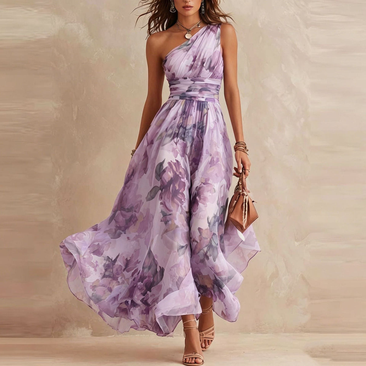 Aurora | Vestito asimmetrico a fiori