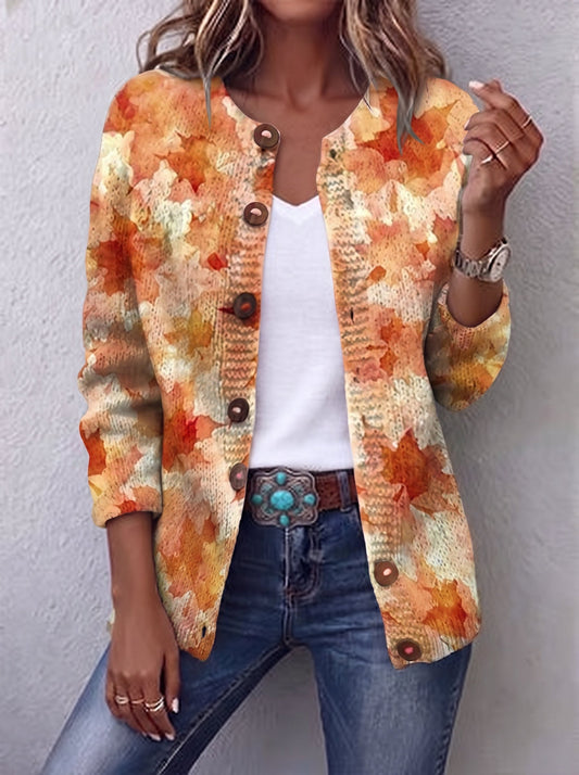 Brianna | Cardigan Vintage a Foglie d'Autunno
