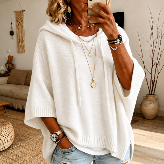 Janice – Maglione Poncho Bianco