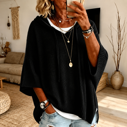 Sophie – Poncho Sweater Nero