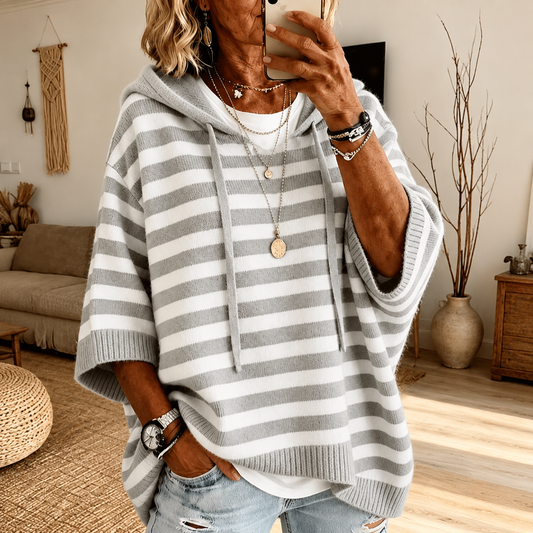 Celine – Poncho Maglione Grigio a Righe