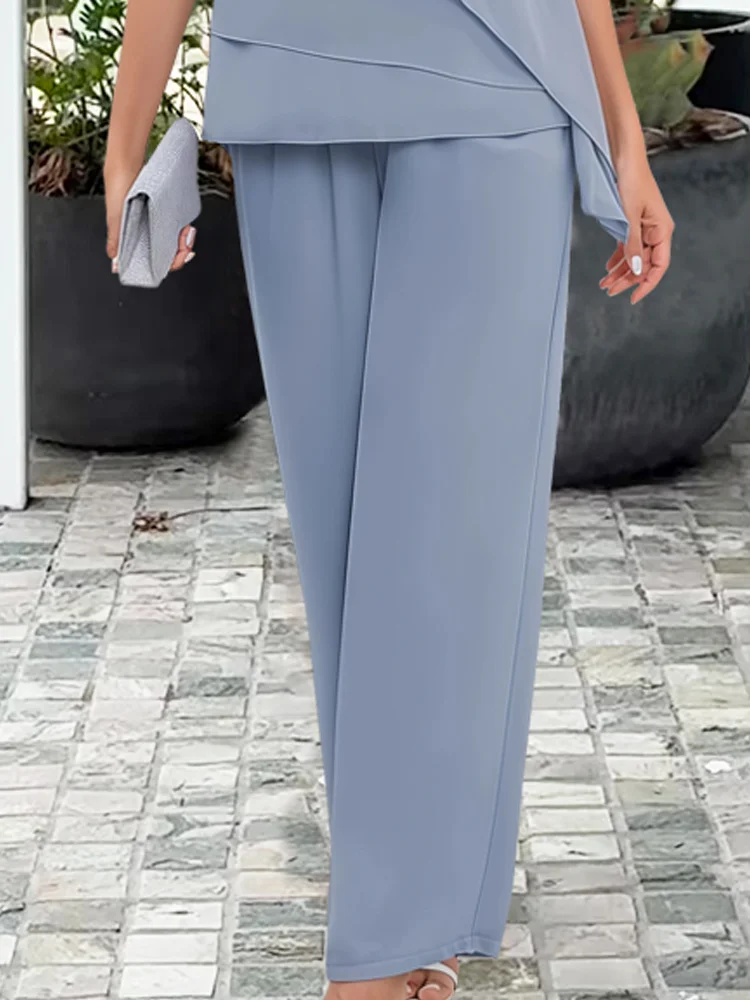 Ninon | Completo Camicetta Asimmetrica Sovrapposta e Pantaloni Larghi