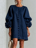 Angelica | Vestito Mini con Bottoni e Maniche