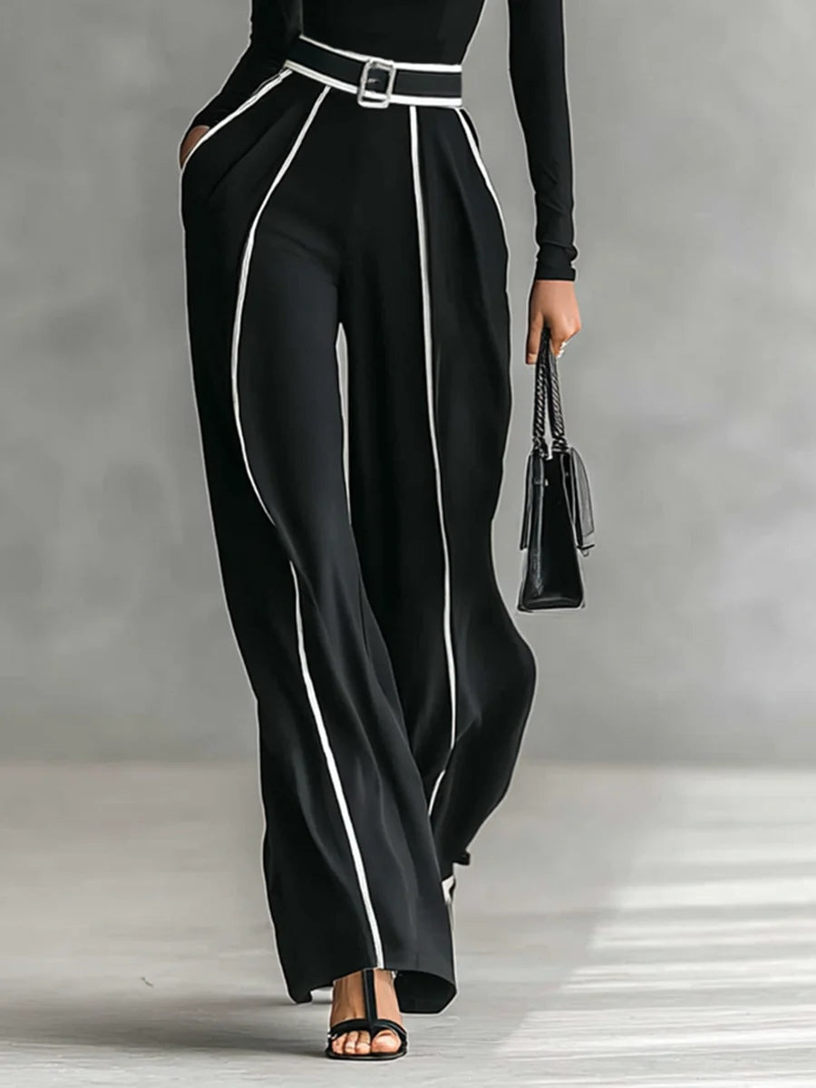 Emma | Completo Elegante con Collo Alto e Pantaloni Ampi