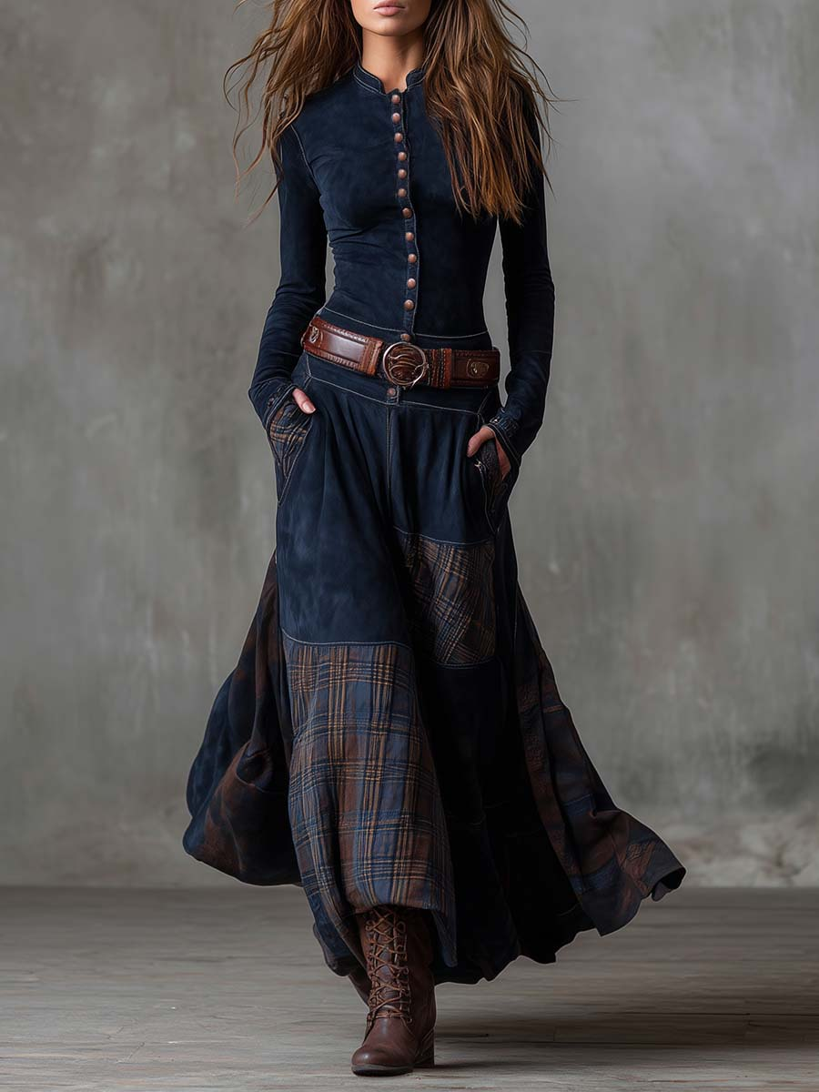 Élise | Abito Maxi in Suedine con Cintura