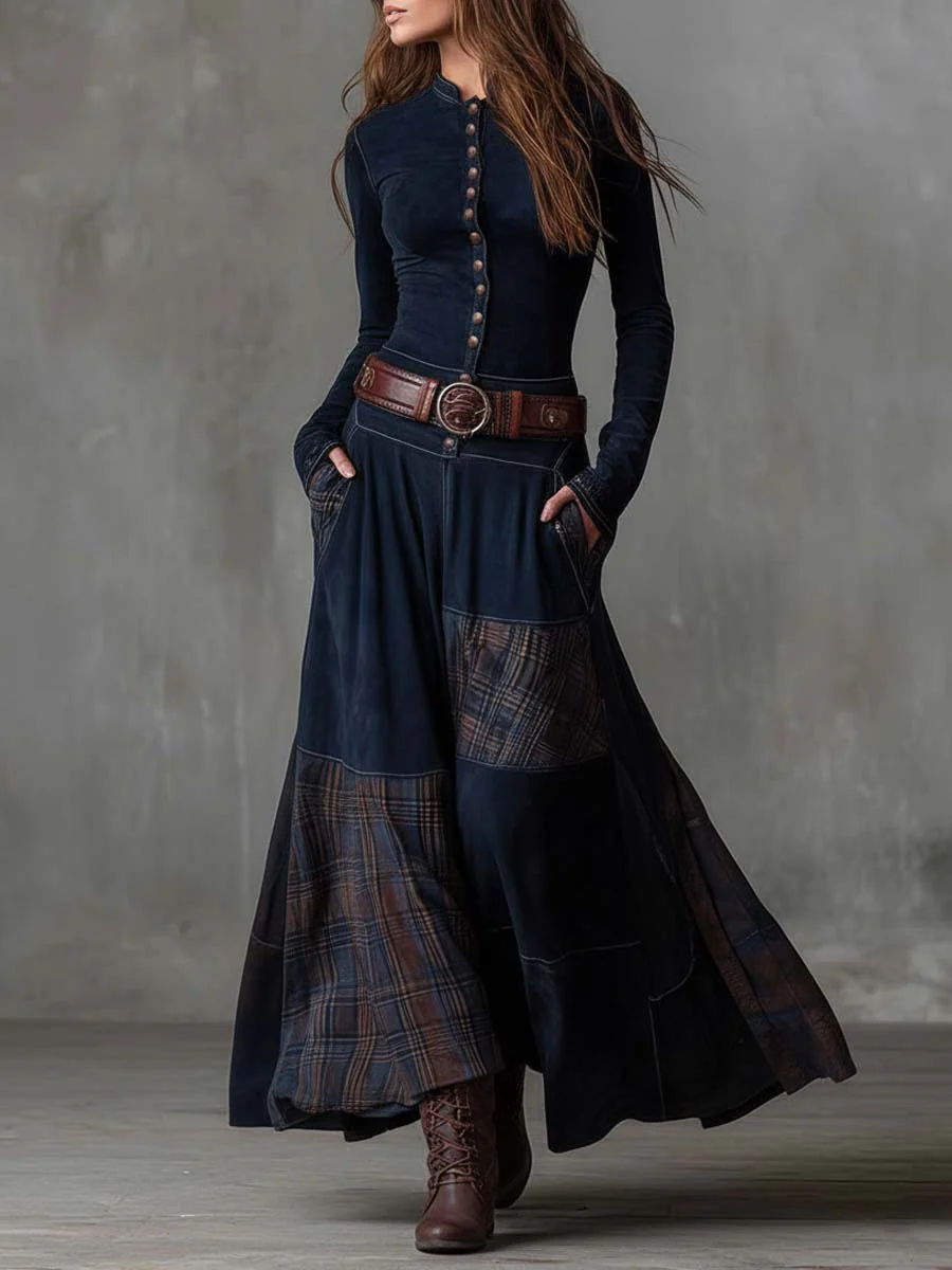 Élise | Abito Maxi in Suedine con Cintura