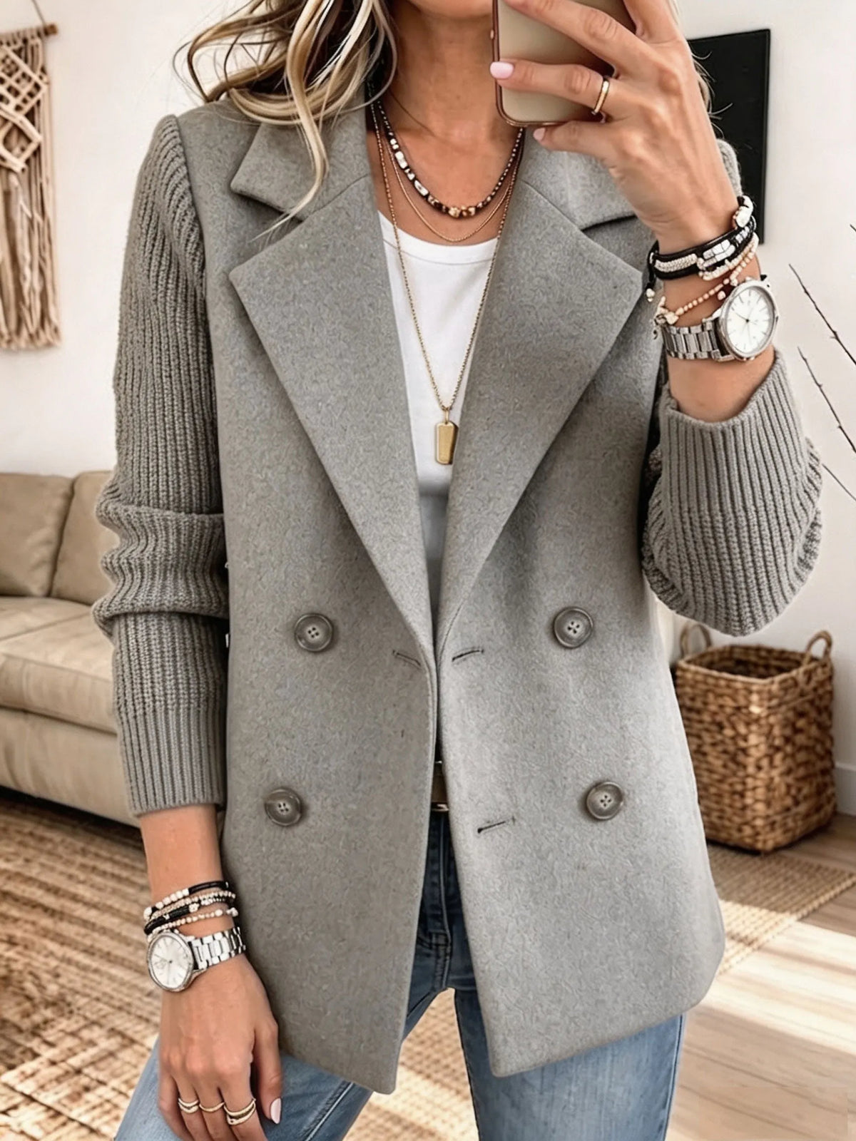 Carla | Blazer Elegante con Maniche a Maglia
