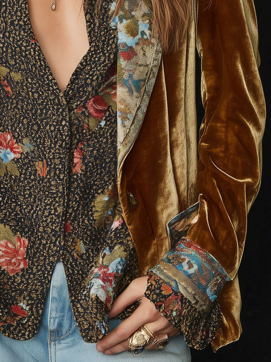 Marcelline | Blazer Patchwork Stampato Floreale Vintage