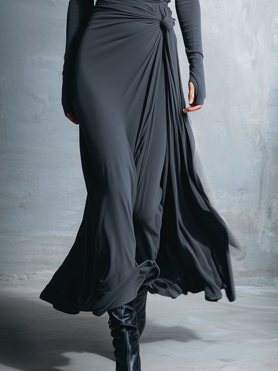 Naomie | Abito Maxi con Nodo Laterale