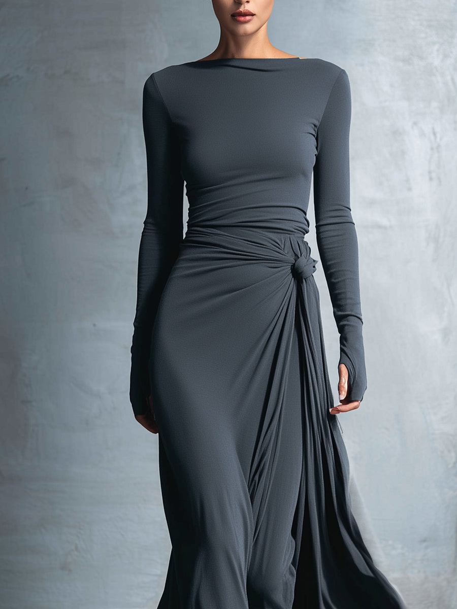 Naomie | Abito Maxi con Nodo Laterale