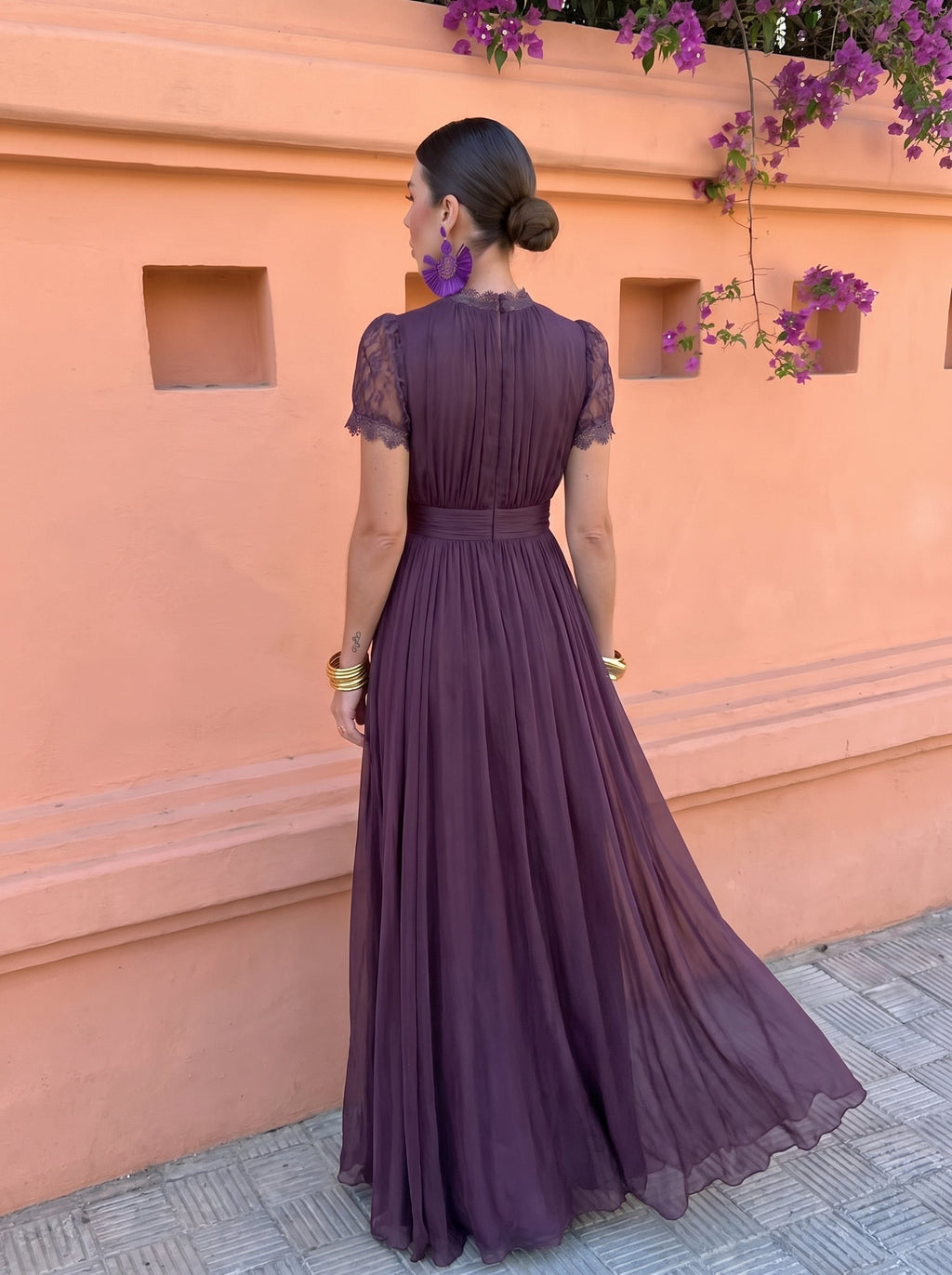 Cayetana™ | Abito lungo in chiffon