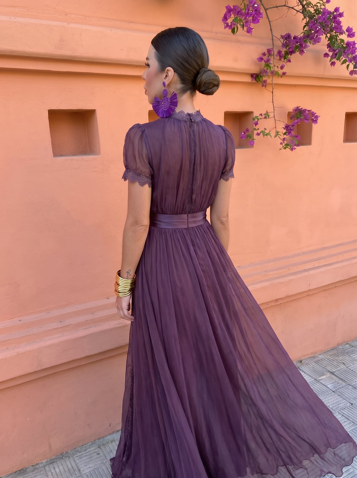Cayetana™ | Abito lungo in chiffon