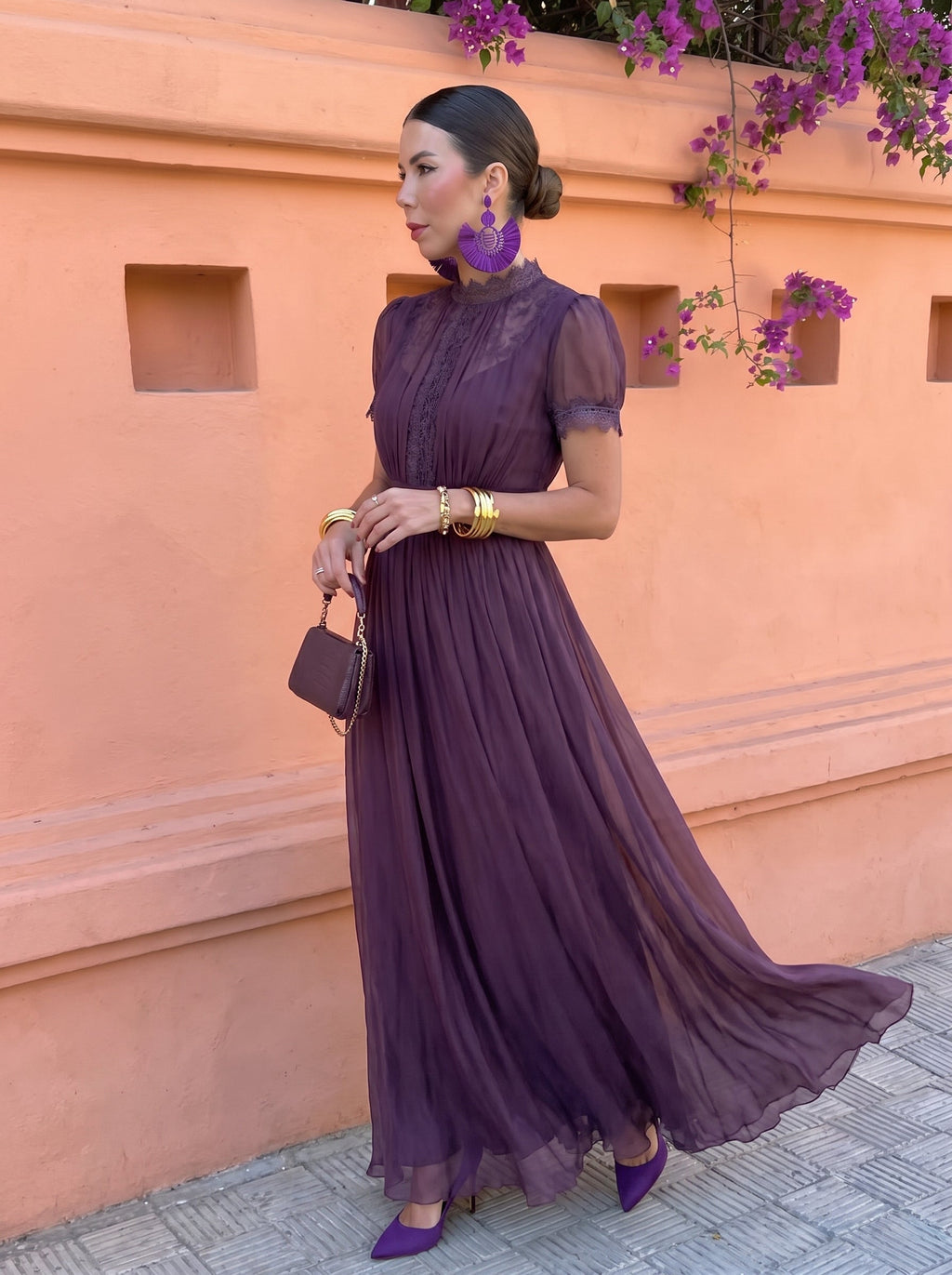 Cayetana™ | Abito lungo in chiffon