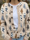 Charlotte™ | Cardigan con Stampa di Gatti Confortevole